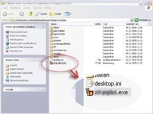Windows Explorer mit EXE-Datei
