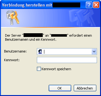 Abfragemaske / Login